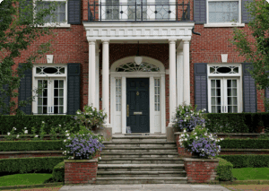 Elegant front door and steps