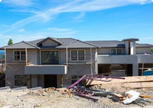 Unfinished home exterior in progress
