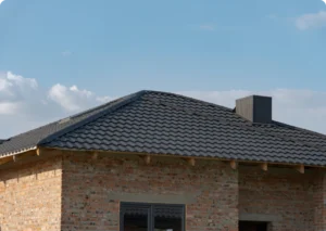 Brick house with tiled roof